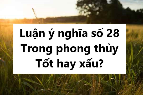 Luận ý nghĩa số 28 trong phong thủy tốt hay xấu?