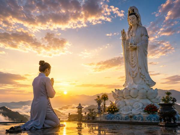 Mơ thấy mình quỳ lạy trước tượng Phật Quan Âm