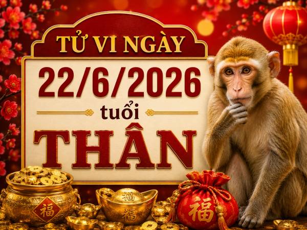 Tổng quan vận trình tử vi ngày 22/6/2026 của người tuổi Thân